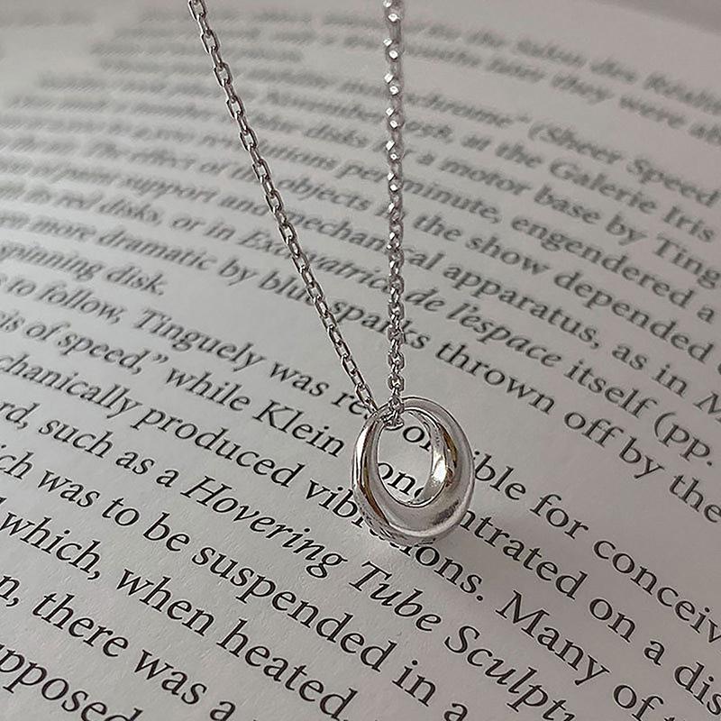 Circle Pendant Necklace Women Jewelry Banquet Party Couple Gift Wedding Necklace