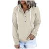 Damen Pullover Hoodies Tops Lässige Button-Down-Sweatshirts mit langen Ärmeln und Taschen