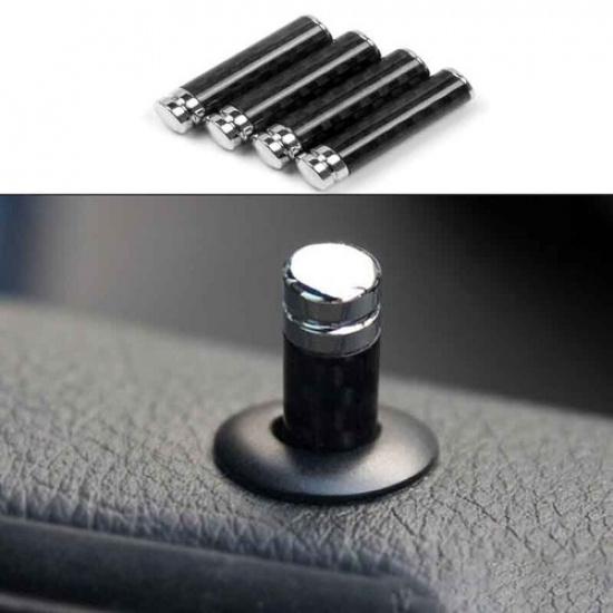 05-2012 Inner Door Window Bolt For BMW 3-Series E90 Cover Trim Carbon Fiber 4X