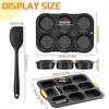 Silicone French Bread Pan and Hamburger Bun Pan Set with Spatula Nonstick 9 Cup Baking Tray 6 Cup Hamburger Bun Mold