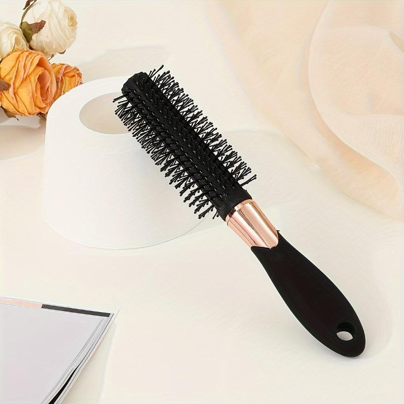 Round Barrel Hair Brush with Plastic Bristles Professional Styling Tool for Curling & Straightening