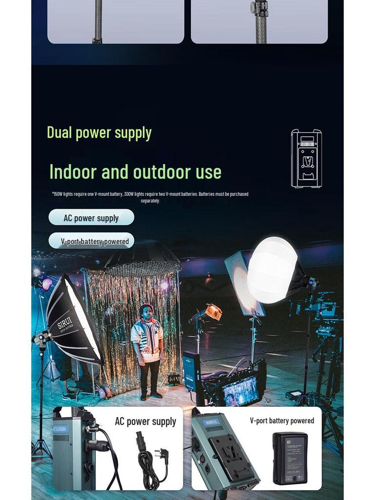 SIRUI C150 150W LED Fill Light for Live Broadcast, Photography, Film, and TV with Adjustable Color Temperature