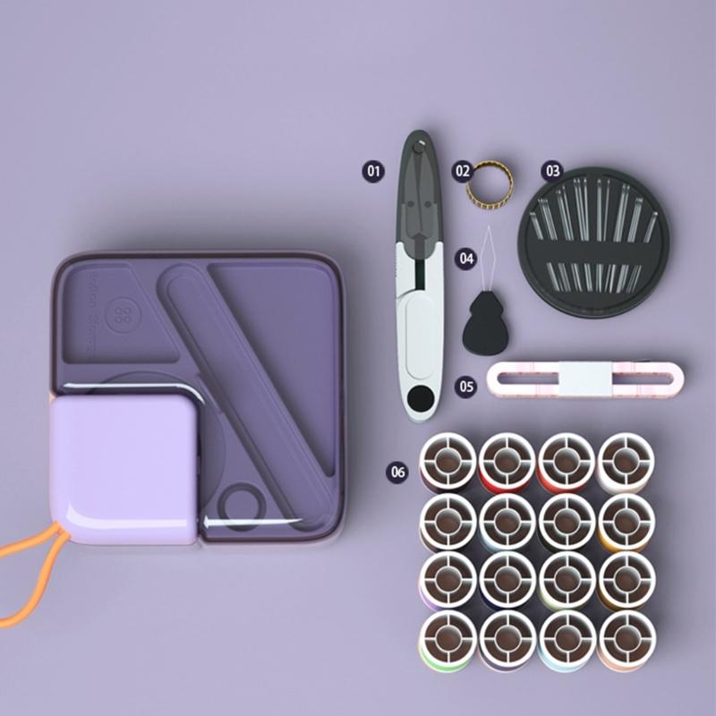 Sewing Box Set Sewing Kits Sewing Needle and Thread Box Needle Threader Sewing Storage Box Sewing Tool for Travel