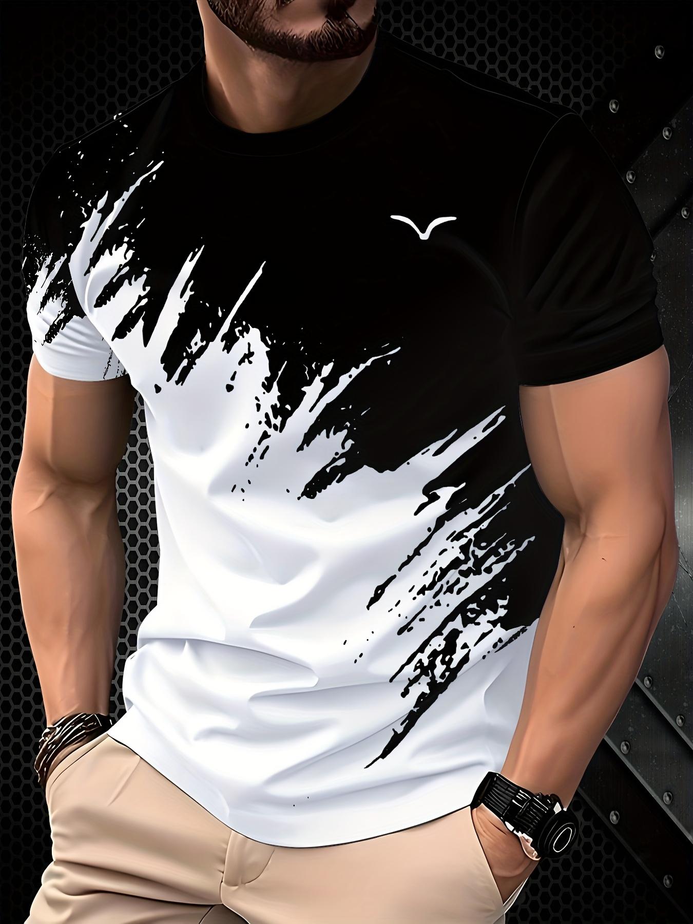 Men S Oversized 3D Graphic T-Shirt - Purple ; White Abstra S дубильная кора