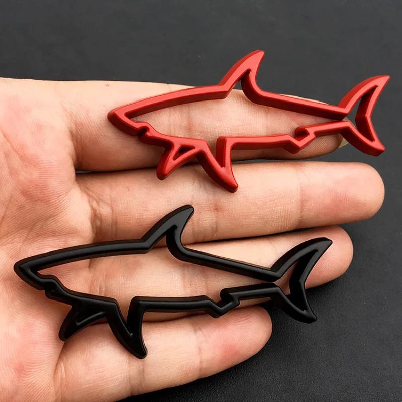 1pc 3D Metal Car Styling Sticker Hollow Fish Shark Emblem Badge Decals Automobiles Motorcycle Computer Fuel Car Accessories