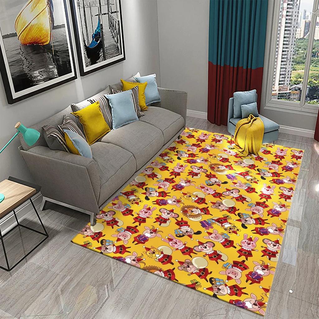 Cute Cartoon Pig Carpet Lovely Animal Floor Mat for Bathroom Decor Carpet Non-Slip for Living Room Kitchen Bedroom Doormat Mats