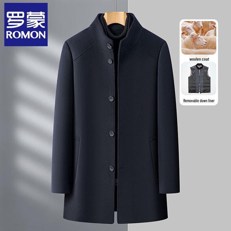 

Мужское двустороннее пальто средней длины из смесовой шерсти Luomeng XL