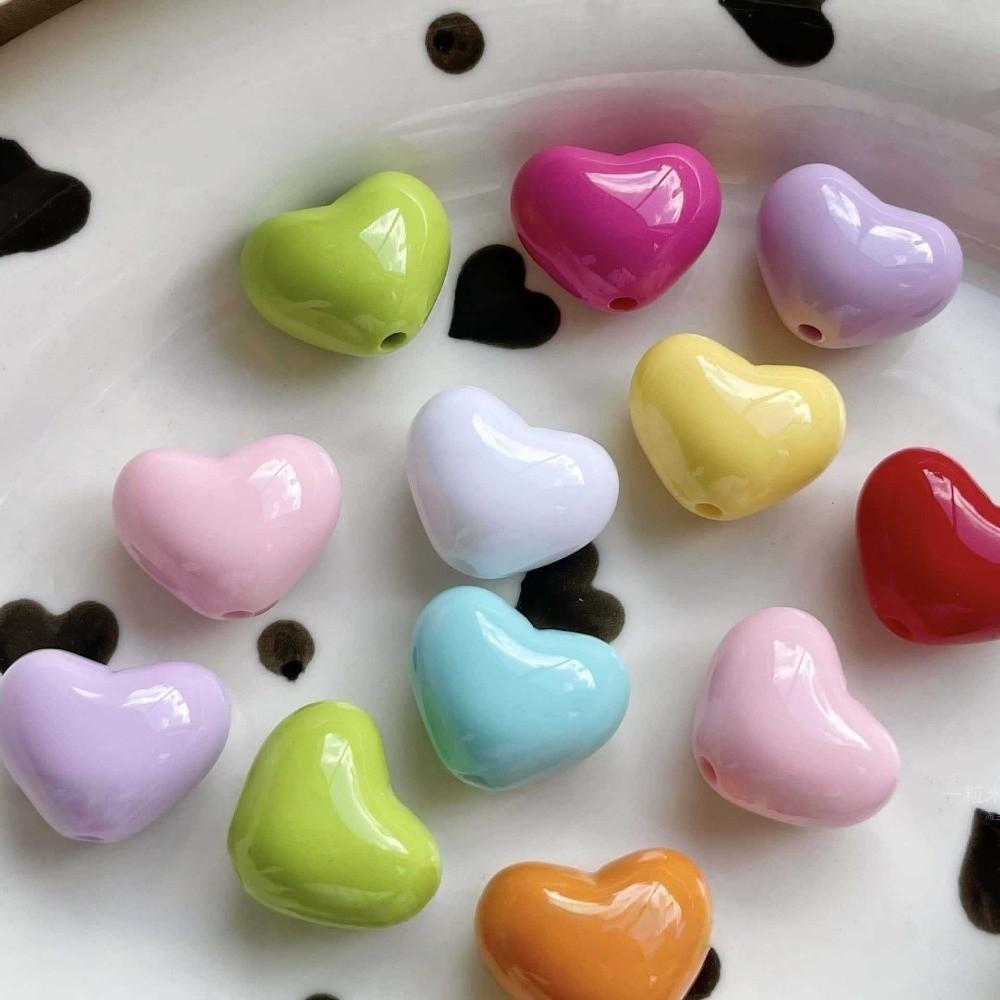 20Pcs/Lot 2.5mm Aperture Heart Shape Beads 17mm Handmade Accessory Beads Handmade Crafts