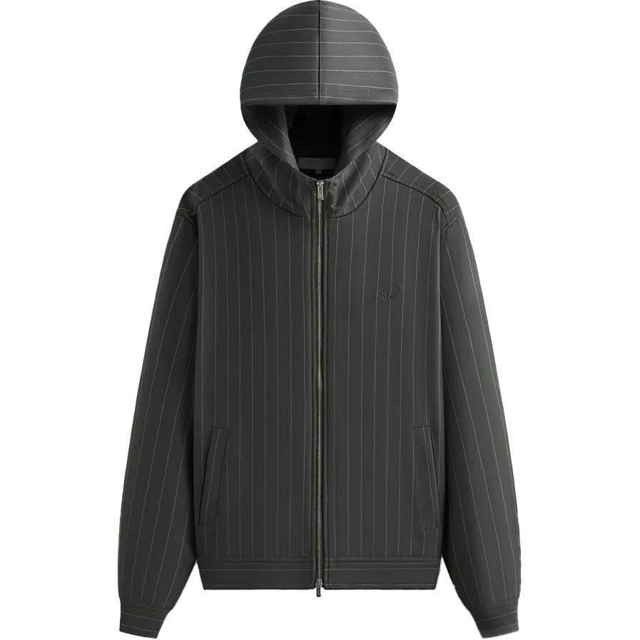 

Kith Коллекция осень-зима 2024, элегантная полосатая модная толстовка с капюшоном Selfridge с застежкой-молнией, мужская верхняя одежда Machine KHM032385-178 S