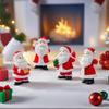 4PCS Resin Tiny Santa Claus Figurine Christmas Miniature Statue for  for New Year Holiday Home Garden Backyard Porch Decor