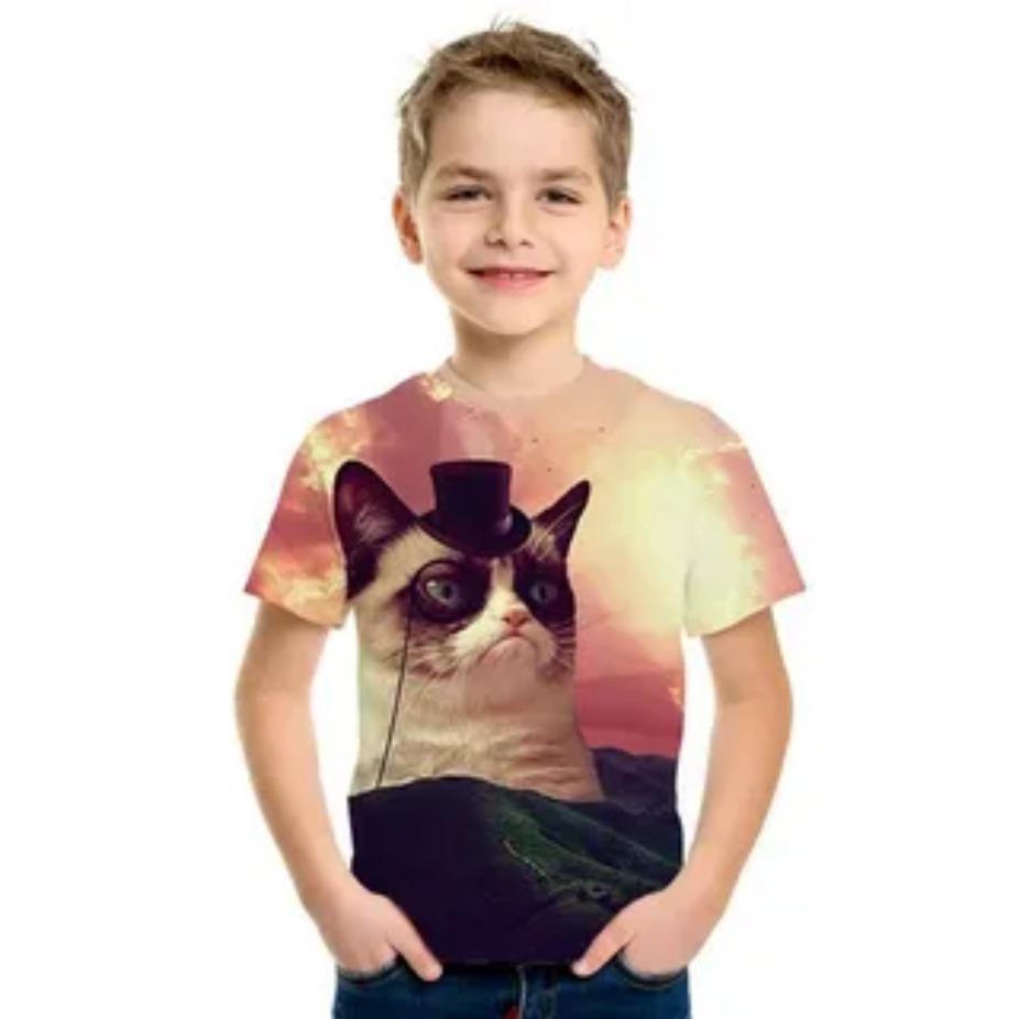 Kids T-shirts O Neck Tops Polyester Casual Sportwear Comfortable Tees Short Sleeve 3d Print T Shirt