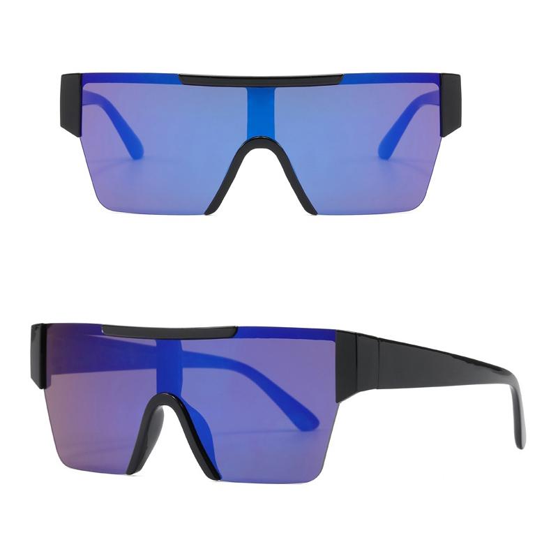 Outdoor Sports One Piece Cycling Sunglasses For Men's And Women's Large Frame Water Silver Cyberpunk Motorcycle Mirror Shades UV Resistant