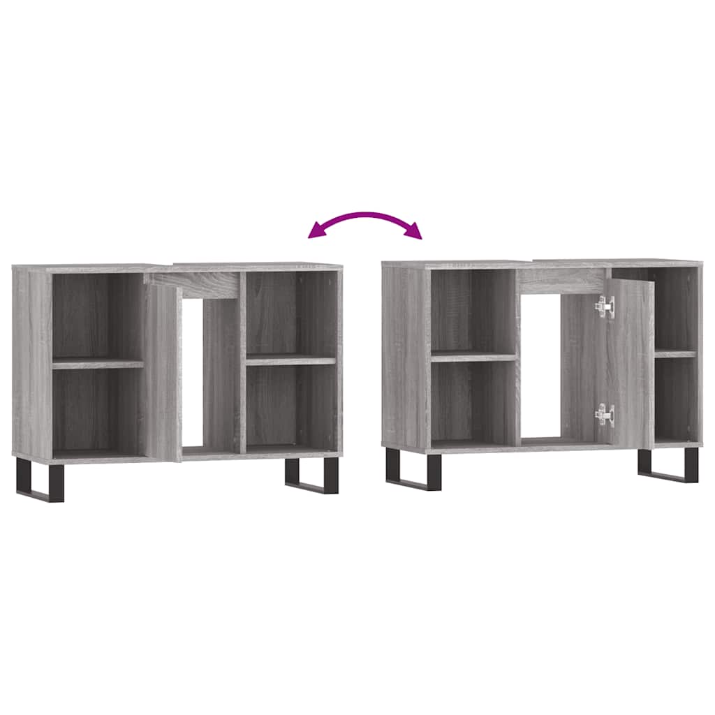 Bathroom Cabinet Grey Sonoma 80 x 33 x 60 cm Engineered Wood