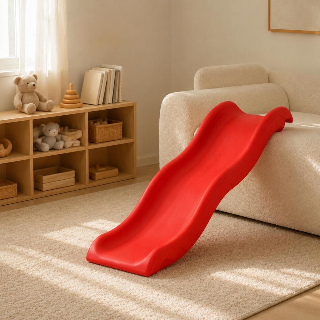 Child-Sized Indoor Slide Rounded Edges HDPE Young Child Heavy-Grade