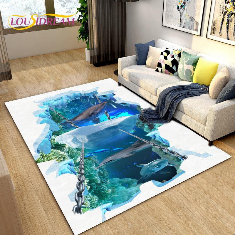 3D Illusion Animal,Zoon,Beast Area Rug Large,Carpet for Living Room Bedroom Sofa,Kitchen Doormat Non-slip Floor Mat Tapis Salon
