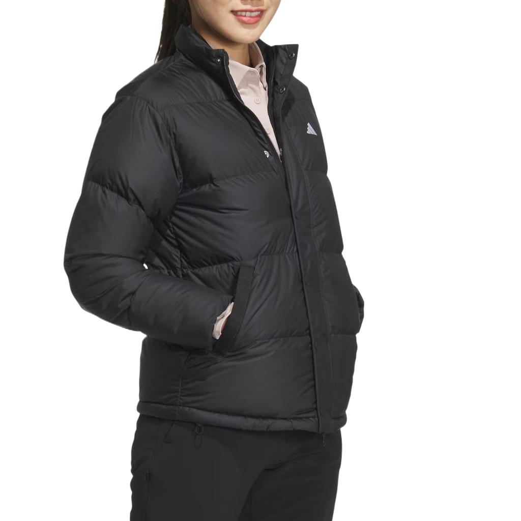 Adidas Wind.Rdy Soft Comfortable Trendy Versatile Solid Color Striped Down Jacket Women Jacket Black IS4796