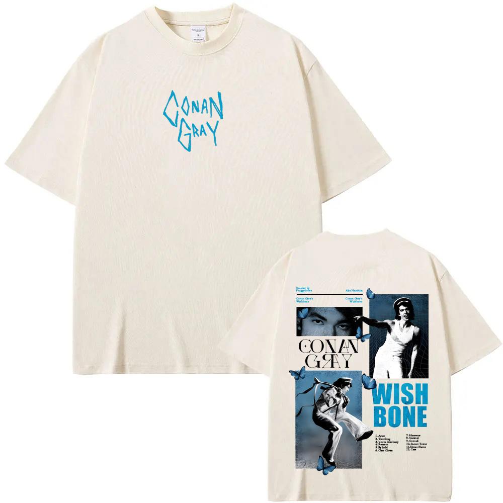 

Conan Gray WISH BONE T-Shirt Harajuku High Quality Unisex TOPS Casual Crew Neck 100%Cotton Short Sleeve Graphic Tee Fashion 3XL