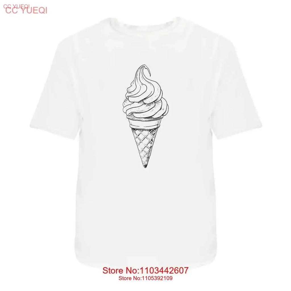 Swirl Ice Cream Cotton T Shirt Ta045525 Vintage Washed Versatile Top For Everyday Wear Designer Clothes Stretched Fashion