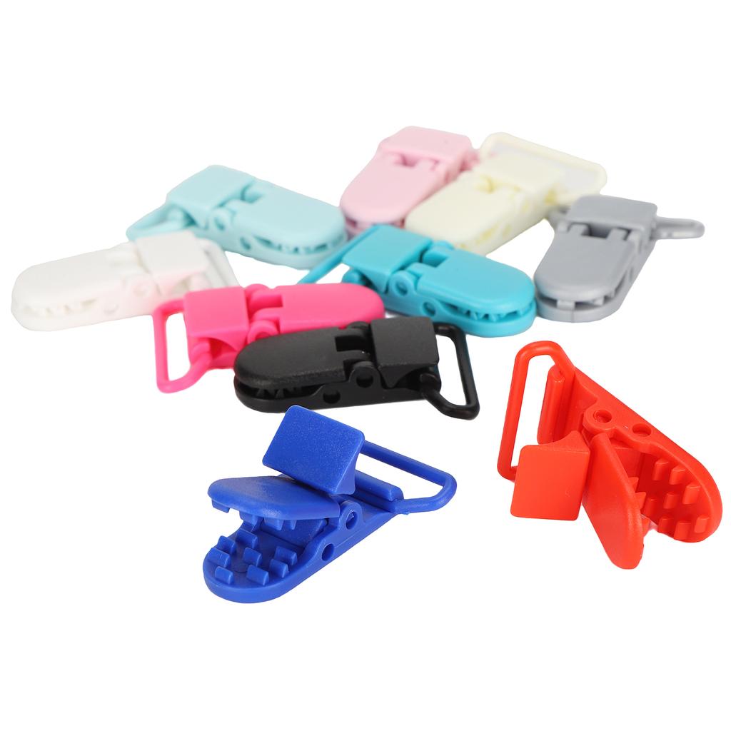 10Pcs Suspender Clips Nylon Material Colorful Fix Locking Duckbill Sling Clip with Buckle