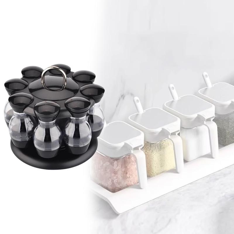 Rotatable Spice Container Durable Kitchen Countertop Home Dining Supplies Room
