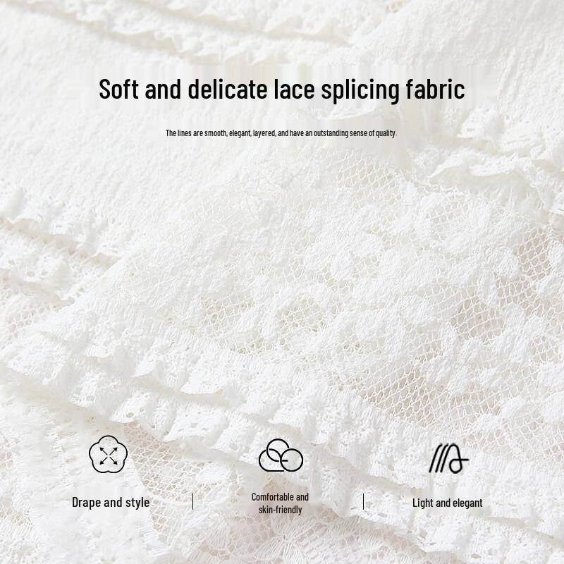 Elegant White Lace High-Waist Tiered Midi Skirt