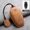 Suede Leather Car Key Case Shell Fob for VW Volkswagen Touareg 2011 2012 2013 2014 2015 2016 2017 2018 Auto Keychain AccessoriesNI1