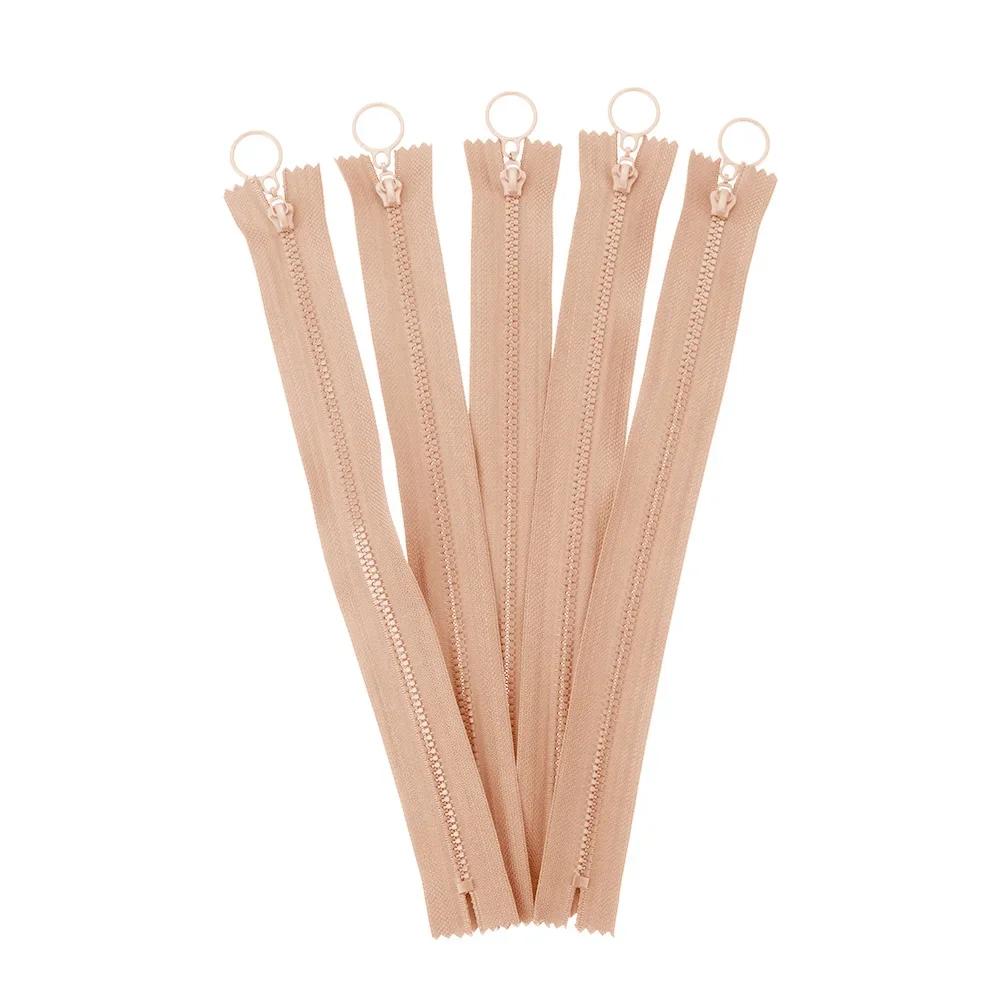 5pcs/Pack Resin Zipper 25cm Candy Colors Zippers Round Ring Zipper Decorative For Sewing Bag Garment DIY Sewing Accessories
