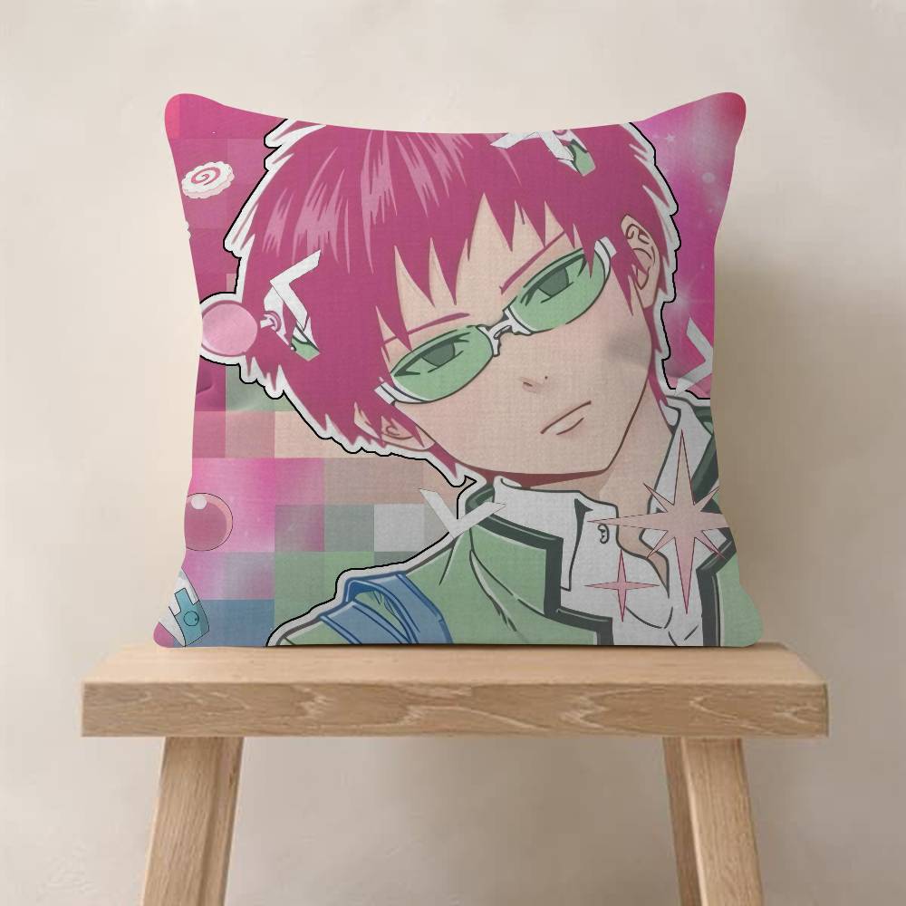 Classic Anime The Disastrous Life Of Saiki K Maple Design Cushion Cover Happy Autumn Harvest Decor Holiday Pillow Cover