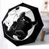 1 Stück Katzen YinYang Automatisches Öffnen 8-Rippen Winddichter Regenschirm, Reise & Pendeln, Geeignet für Alle Jahreszeiten, Leicht Tragbar 084