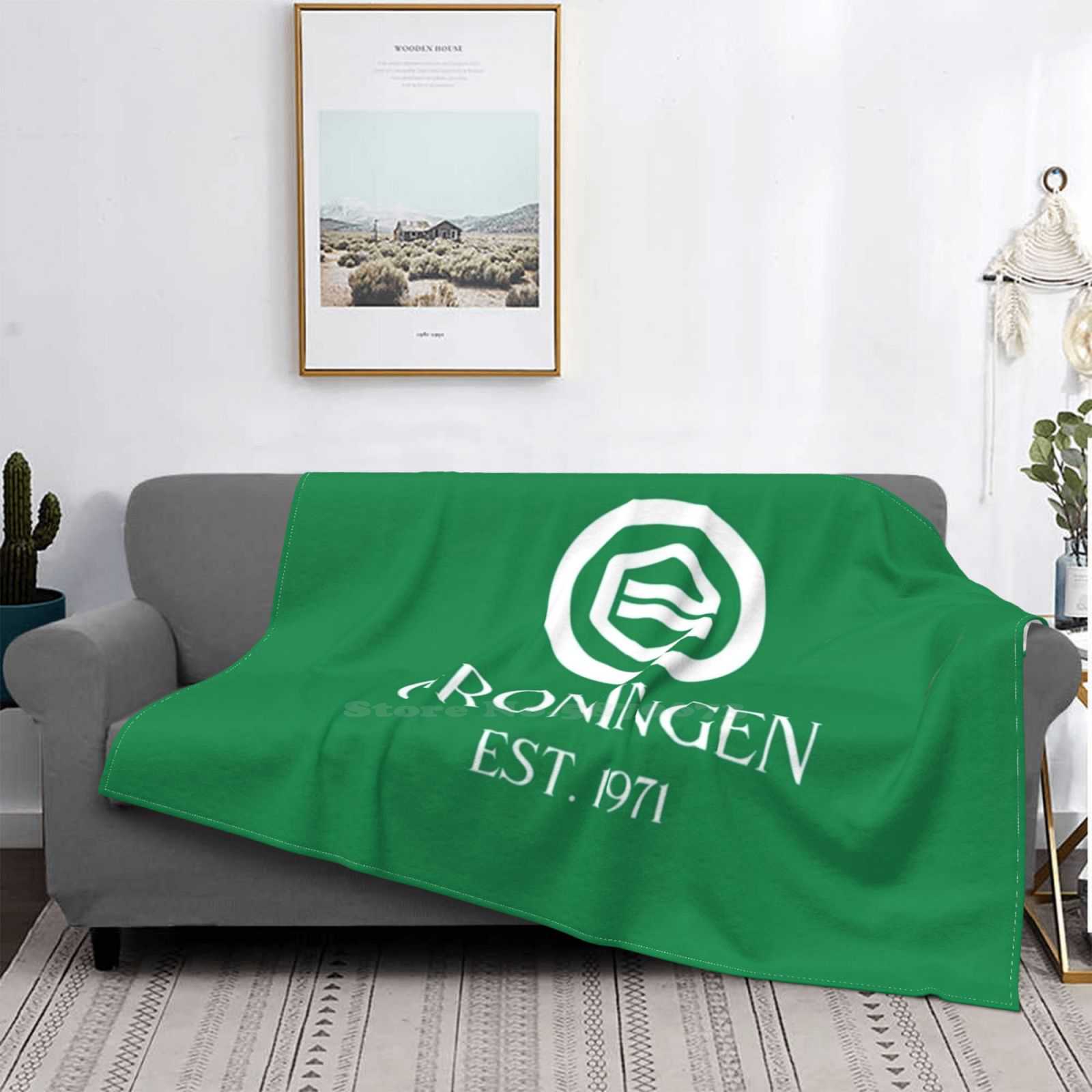 Fc Groningen Best Room Household Flannel Blanket Fc Groningen Groningen Fc Football Club Groningen Trots Van Het Size: 75*100cm, Weight: 230 GSM