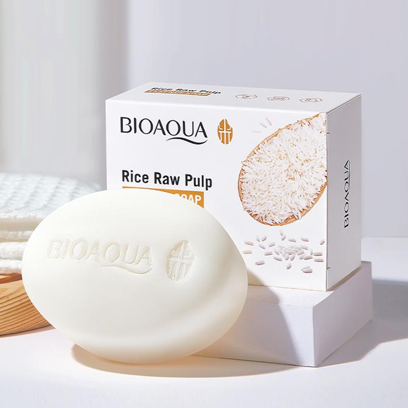 

100 г BIOAOUA мыло-пюре из риса, мыло для ванны, мыло для лица с контролем жирности, мыло с эфирными маслами, ручная работа, увлажняющее и очищающее кожу 100g