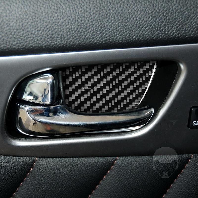 For Infiniti FX 2009-2013 QX70 2014- Carbon Fiber Inner Door Bowl Panel Decorative Cover Car Intrior Accessories Sticker