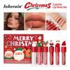 Christmas Lip Gloss Set Long-lasting Moisturizing Waterproof Portable Travel Bag Ideal Thanksgiving Christmas Gift