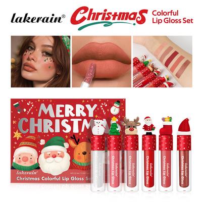 Christmas Lip Gloss Set Long-lasting Moisturizing Waterproof Portable Travel Bag Ideal Thanksgiving Christmas Gift