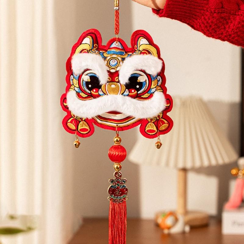 Year of Horse Festival Decoration Velvety Cotton Fabric Chinese New Year Ornaments for Entrydoor Wall Home Decoration