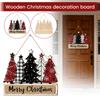 2D Flat Wooden Christmas Hanging Plaque Sign for Holiday Home Wall Decor