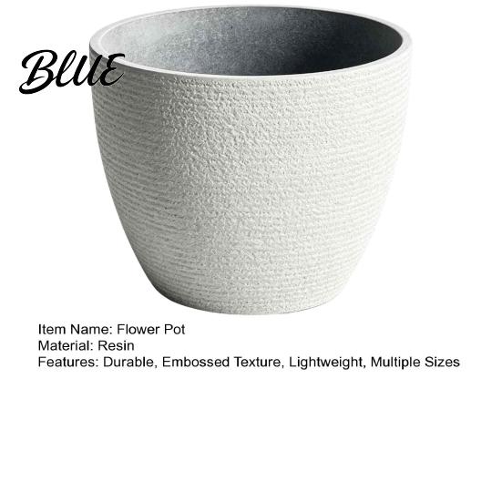 Small Large Succulent Pot Tall Resin Planter Thickened Faux Stone Plant with Embossed Modern Indoor Outdoor Flower Texture Decorative for
