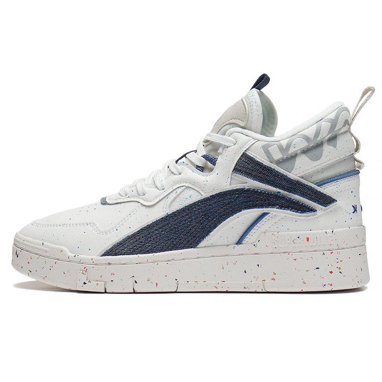 New LiNing Wave Mid-Top Skateboard Shoes Women's Snow White AGCS106-2