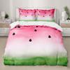 Watermelon Duvet Cover Set Fresh Fruit Pink Green Style Comforter Cover for Kids Girls Women Polyester Bedding Set King Size