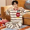 100% Combed Cotton Boys Pajama Set Long Sleeve Cartoon Print Sleepwear Teens 8 Years Lightweight Home Wear