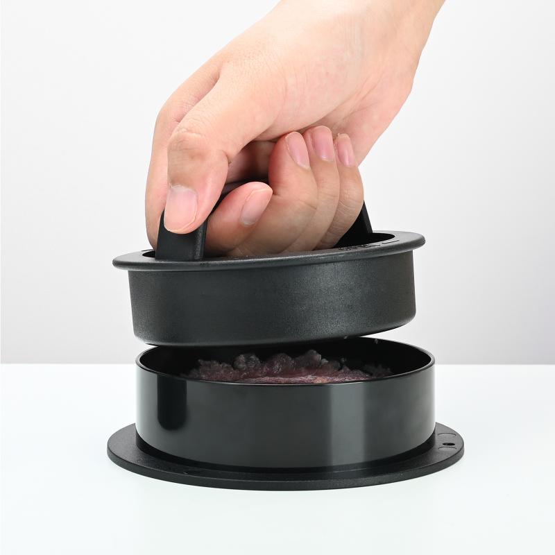 Plastic Round Patty Press Manual Hamburger Press with 100 Pcs Oil Paper Burger Mold Meat Press Tool Kitchen Gadgets and Tools