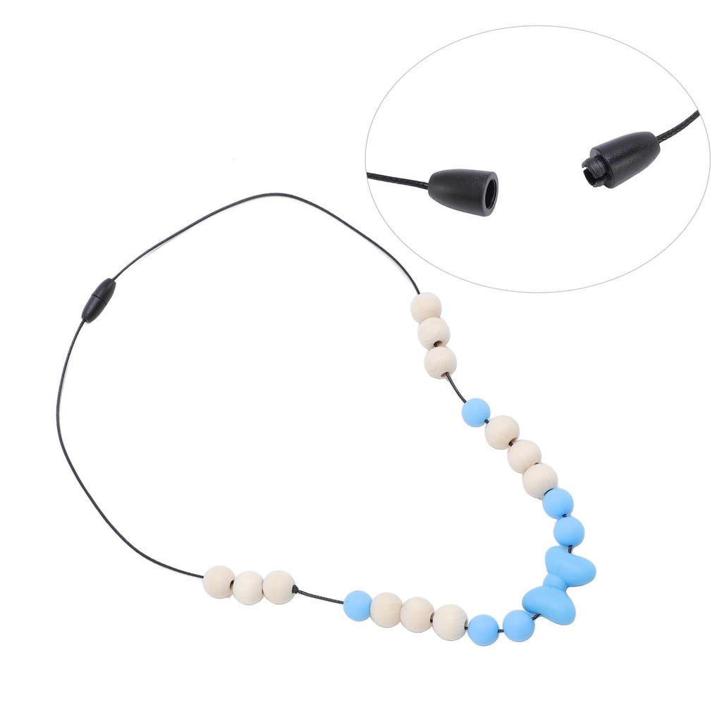 2 Stück Sensorisches Halsband Verstellbares Band Modisch Fördert Konzentration Silikon Sensorisches Halsband für Jungen und Mädchen Blau