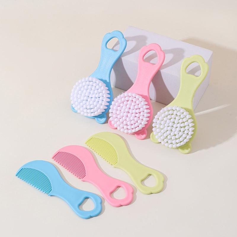 Infant Comb Kit with Hairbrush for Delicate Skin Feature Lovely Bear Pattern New Parents Essential Hair Care Tools