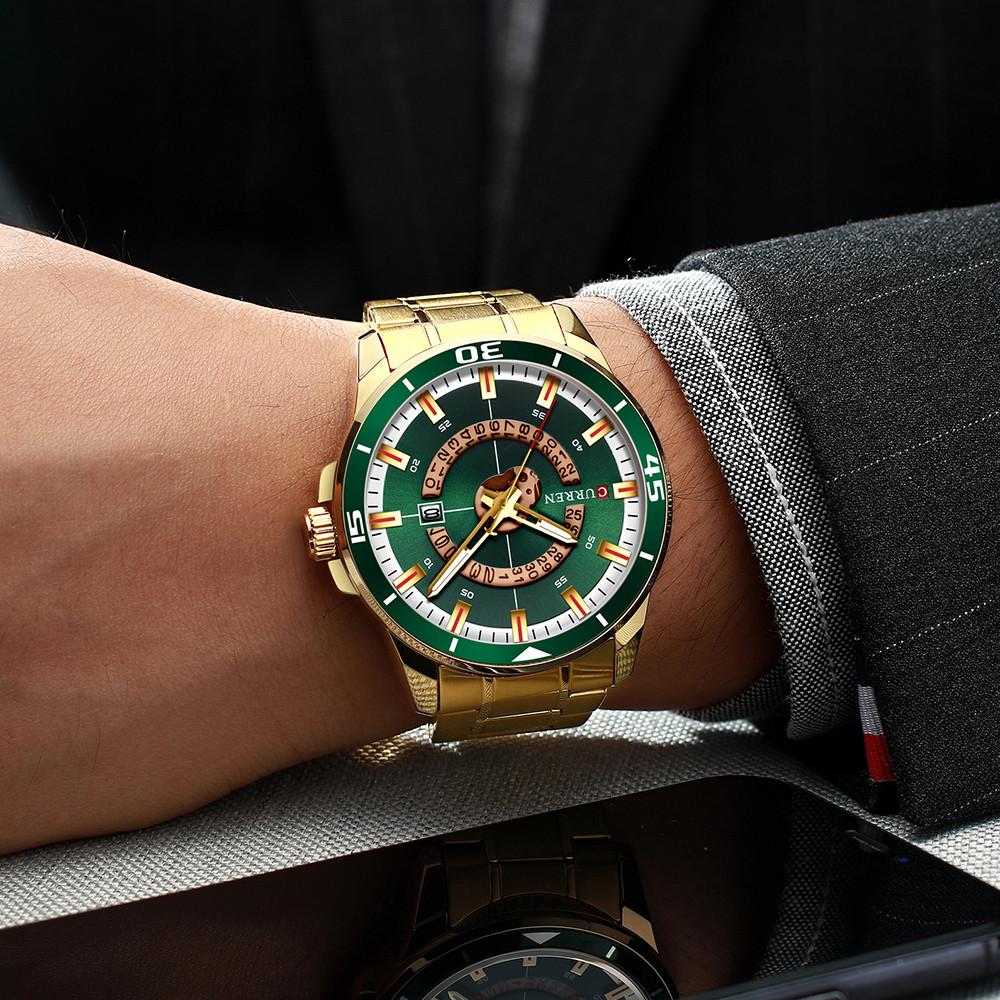 CURREN Stainless Steel Men's Watch Fashion Design Quartz Wristwatch with Date Clock Male Reloj Hombre Watch Men