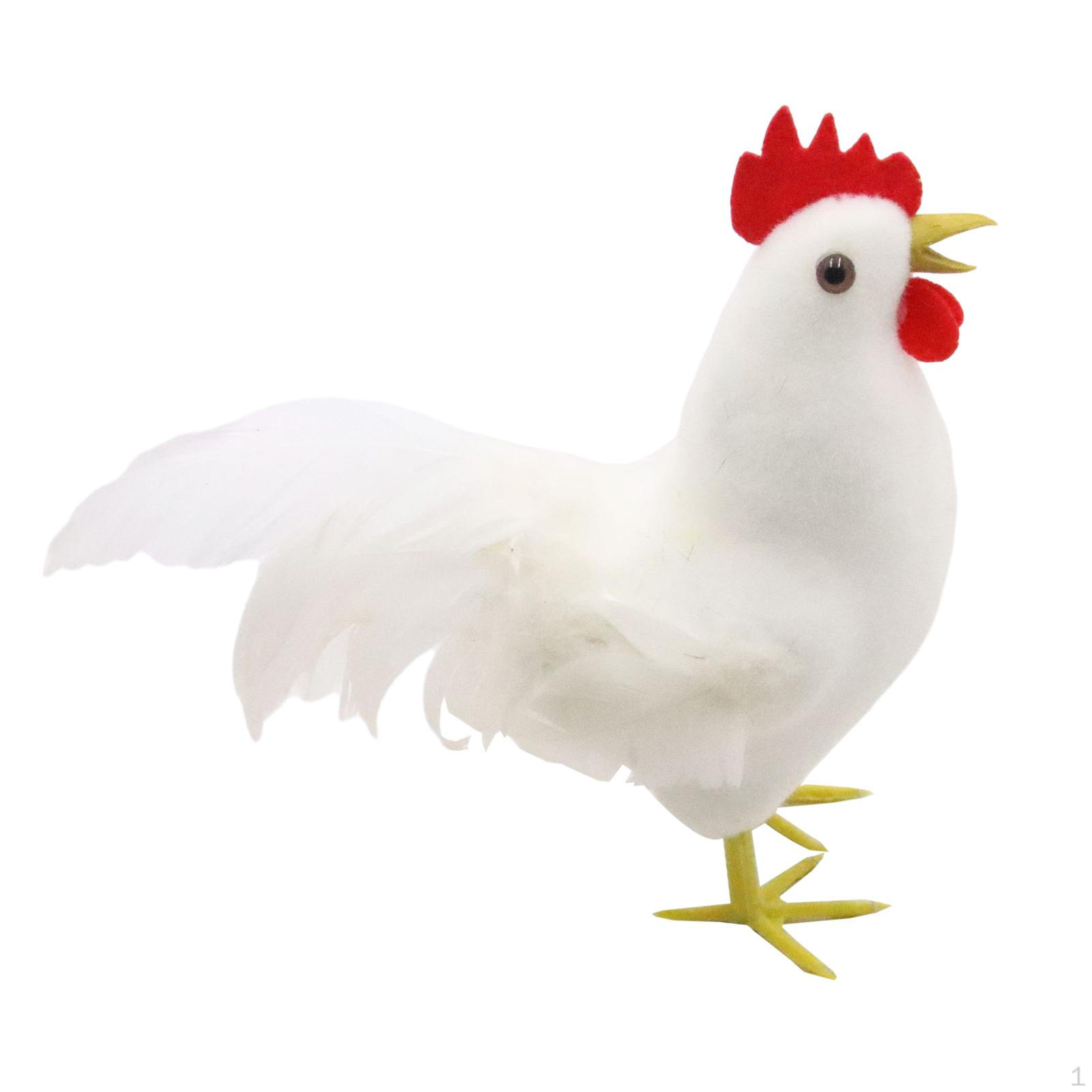 Скульптура Пасхального Петуха Курица Садовые Статуи Креативное Украшение для Патио Сада White