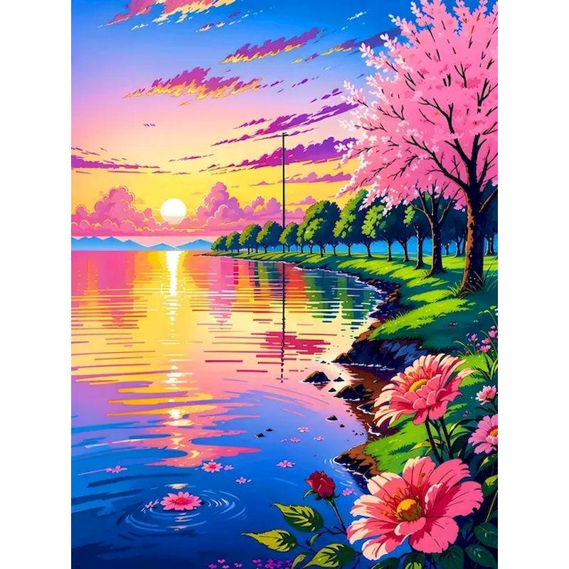 

GATYZTORY Acrylic Painting By Numbers Paint Kit Coloring By Numbers On Canvas Sea View Wall Art For Handiwork Gift For Adults 30x20cm no frame