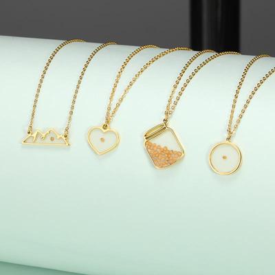 Collana Ovale Moda Europea e Americana Wishing Time - Regalo Commemorativo Personalizzato con Semi di Borsa del Pastore per Coppie