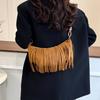 Třásněná taška, Retro a módní, Horká holka Jednoramenná taška, Crossbody Taška s rohem