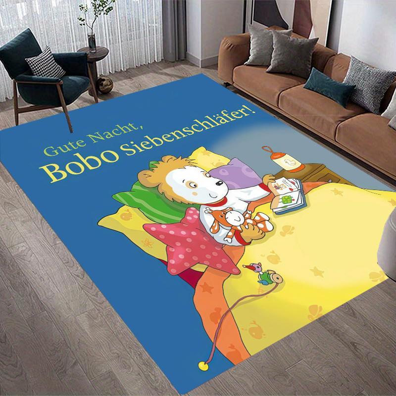 Cute Bobo Home Sofa Decoration for Living Room & Bedroom, Non‑Slip Play Flannel Floor Mat for Game Room