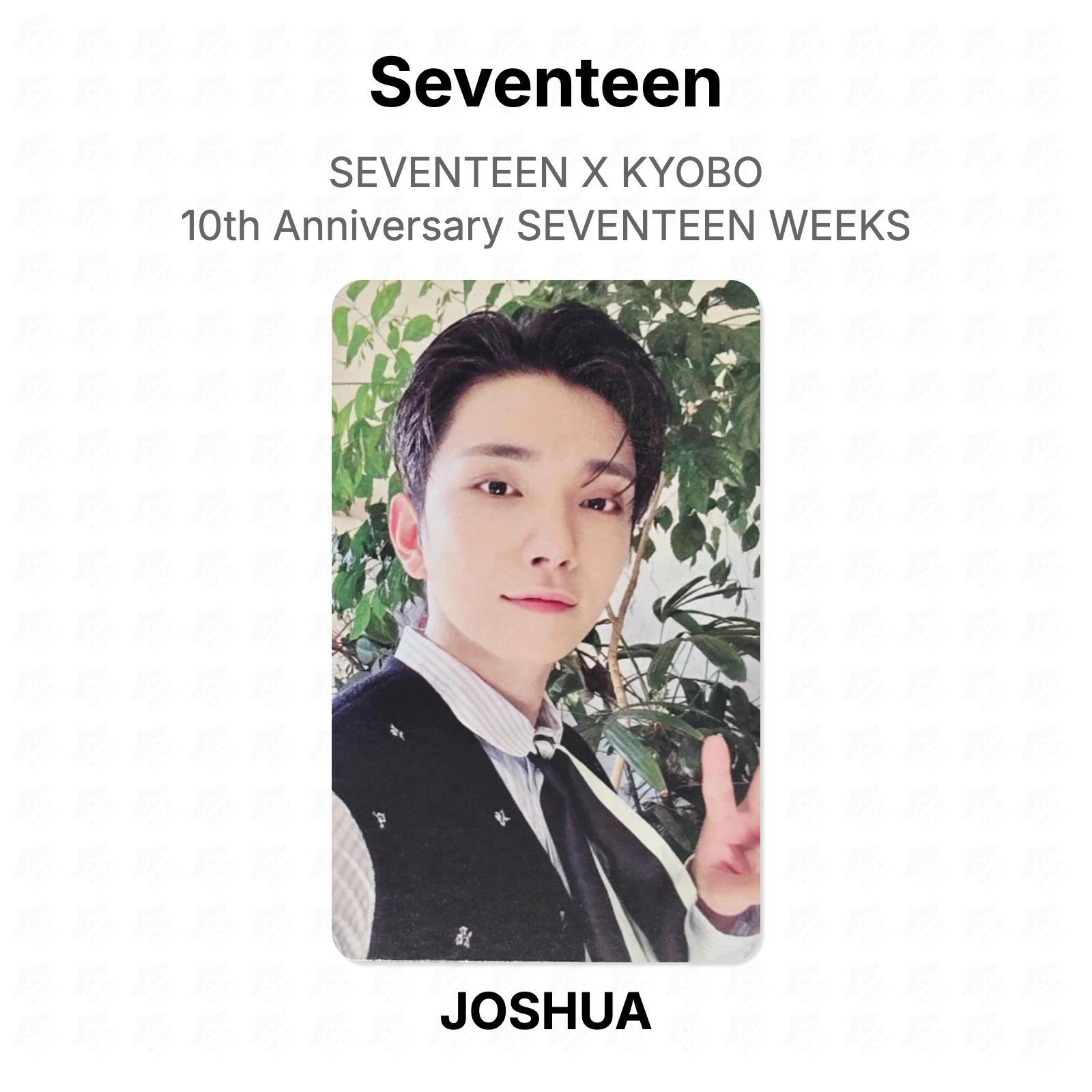Семнадцать X KYOBO 10-летие СЕМНАДЦАТЬ НЕДЕЛЬ Официальная фотокарточка SEVENTEEN JOSHUA